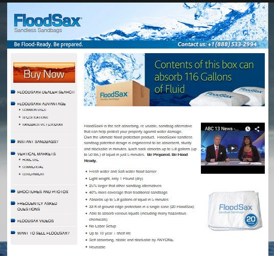 FloodSax® Sandless Sandbags Launches New Website and Brand Refresh